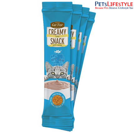Cat Fest Creamy Snacks single 10 g tuna and caviar pouch