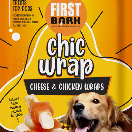 First Bark Chic Wrap Cheese & Chicken Wraps Flavour-70g