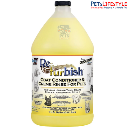 Double K Refurbish Conditioner 3.8 L – Professional Coat Conditioner for Long & Thick Coats | 32:1 Concentrate