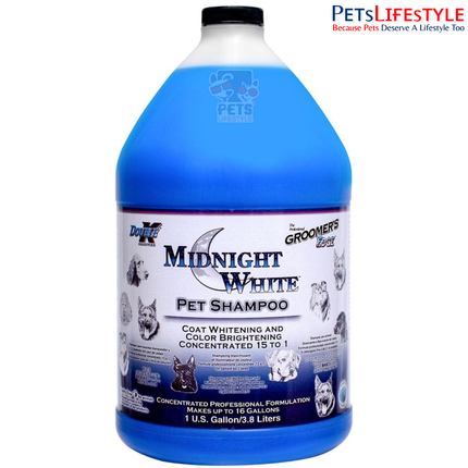 Double K Midnight White Shampoo 3.8 L – White Coat Brightening & Colour Enhancing Pet Shampoo | 15:1 Concentrate