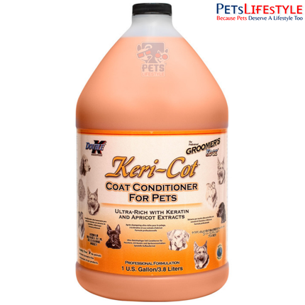 Double K Groomer's Edge Keri-Cot Keratin Moisturizing Coat Conditioner – Professional Pet Conditioner | 4:1 Concentrate