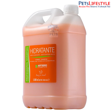 Artero Hidratante Moisture Bath Shampoo for Dogs & Cats 5 L – Professional Moisturizing Shampoo