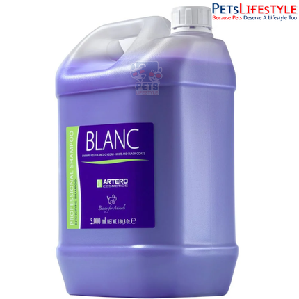 Artero Blanc Shampoo 5 L – Professional Colour-Enhancing Shampoo for White, Black & Dark Coats
