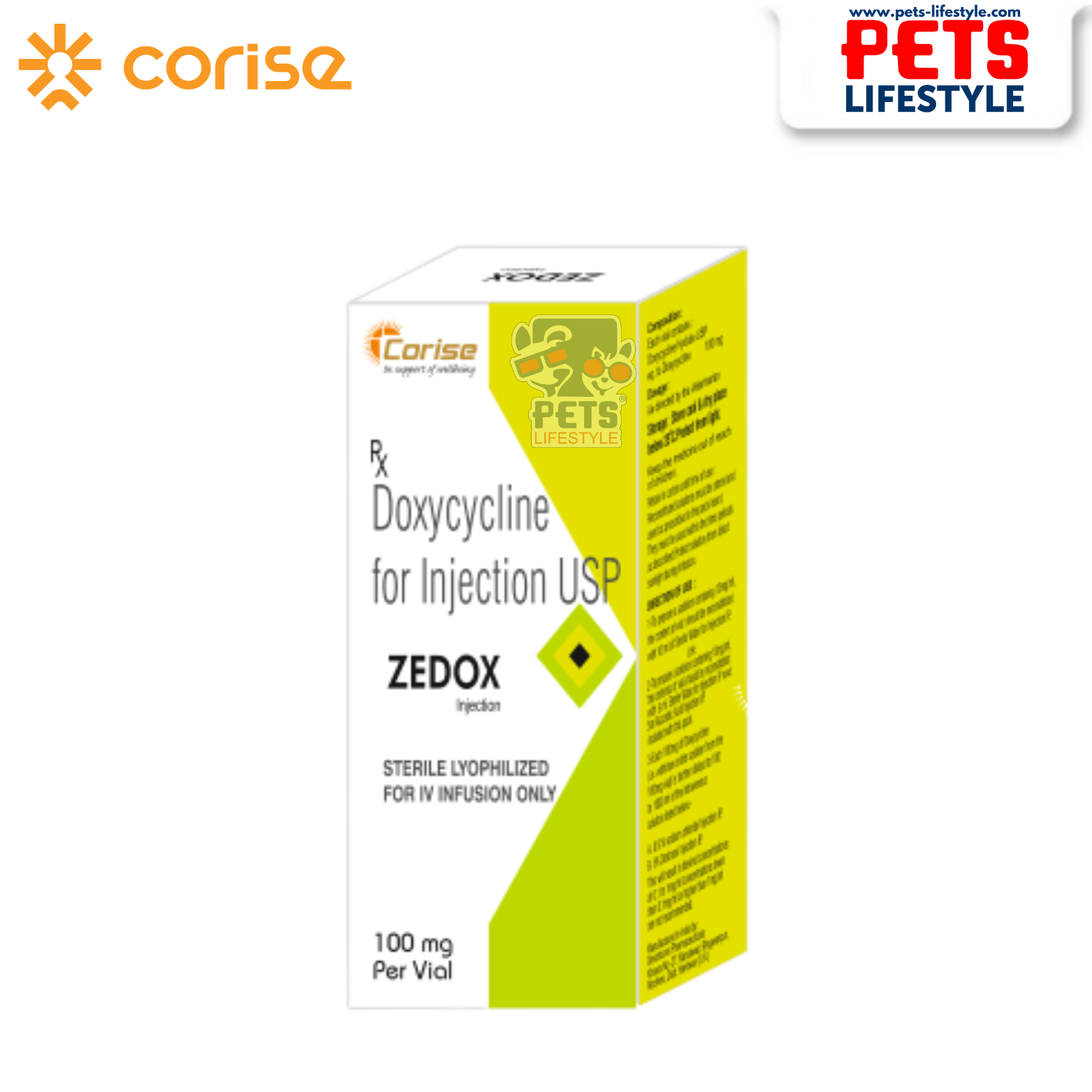 Zedox Injection Corise Zedox Injection 100mg | Broad-Spectrum | for Pets India