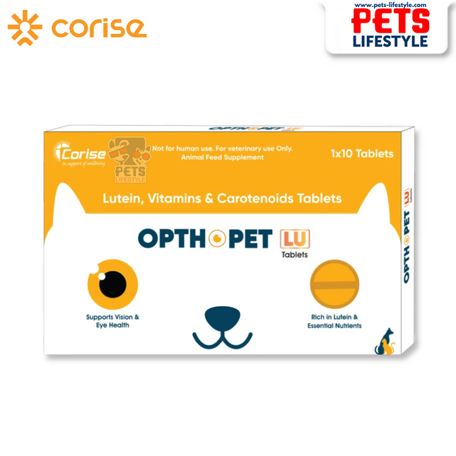 OpthoPet LU – Eye Care Supplement with Lutein & Antioxidants for Dogs (1 x 10 Tablets)