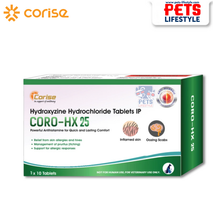 CORO-HX Tablets –Veterinary Antihistamine for Allergic Skin Conditions in Pets(1x10 Tablets)