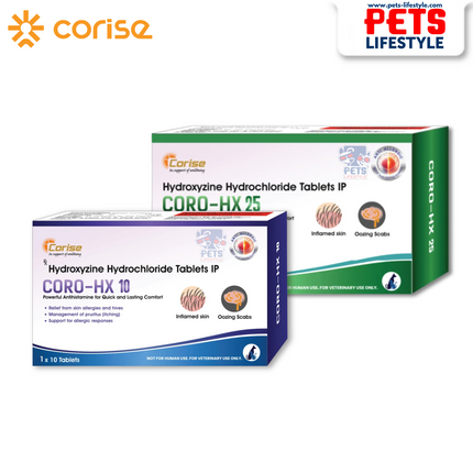 CORO-HX Tablets –Veterinary Antihistamine for Allergic Skin Conditions in Pets(1x10 Tablets)