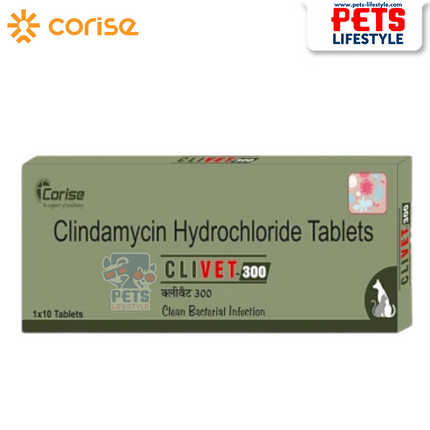 Clivet Tablets – Clindamycin 150mg / 300mg / 600mg | Broad-Spectrum Oral Antibiotic for Pets