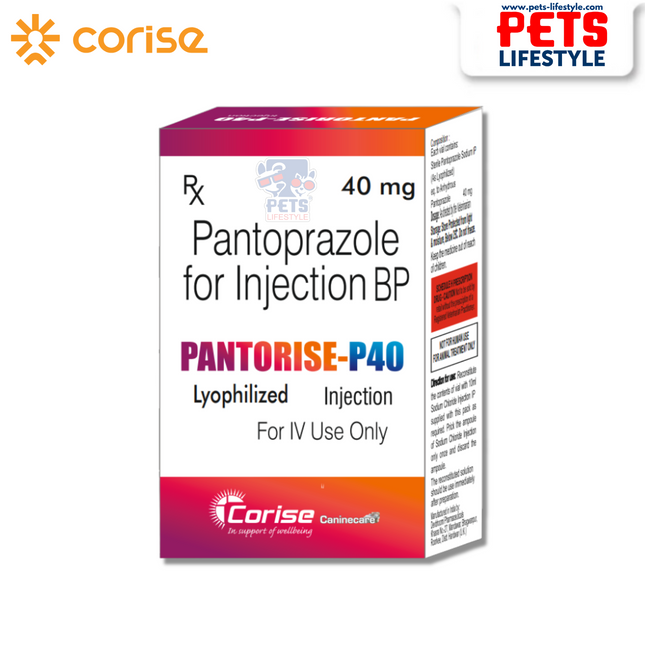 Pantorise-P40 Injection – Pantoprazole 40 mg Lyophilized IV Injection for Pets