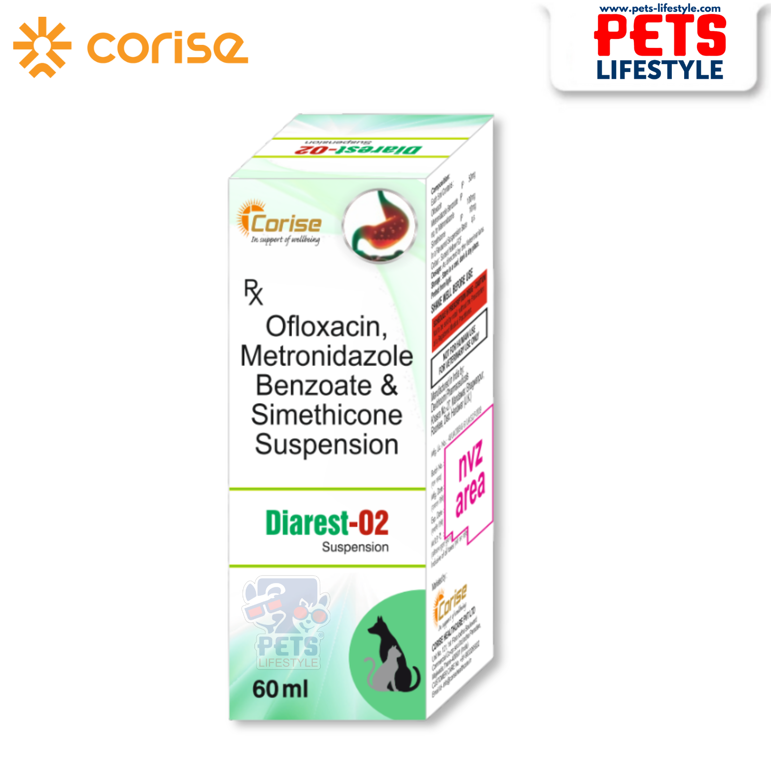 Diarest Corise Diarest - O2 Suspension (60 ml) for Pets – | India