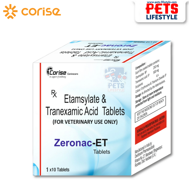Zeronac-ET Tablets – Ethamsylate 250 mg + Tranexamic Acid 500 mg | Anti-Hemorrhagic Support