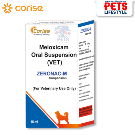 Zeronac-M Oral Suspension for Pets – Meloxicam 1.5 mg/ml | Pain, Fever & Inflammation Relief