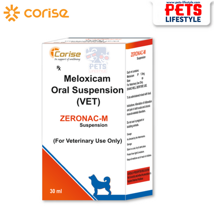 Zeronac-M Oral Suspension for Pets – Meloxicam 1.5 mg/ml | Pain, Fever & Inflammation Relief