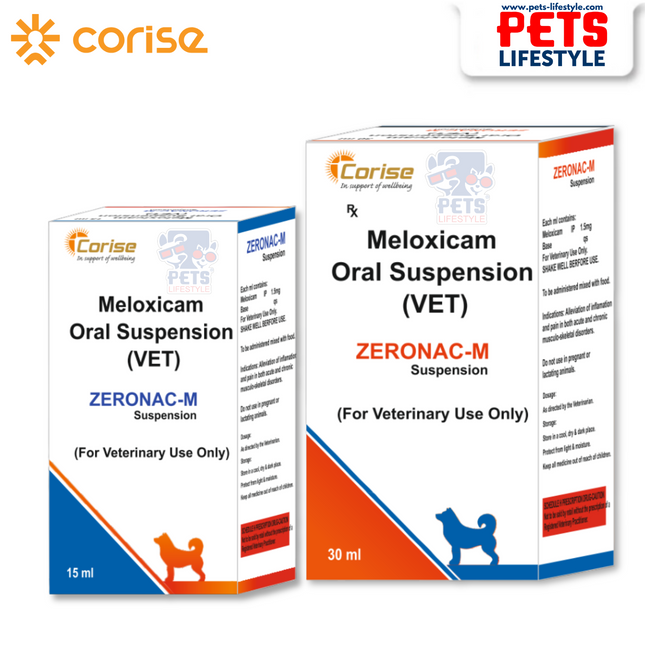 Zeronac-M Oral Suspension for Pets – Meloxicam 1.5 mg/ml | Pain, Fever & Inflammation Relief