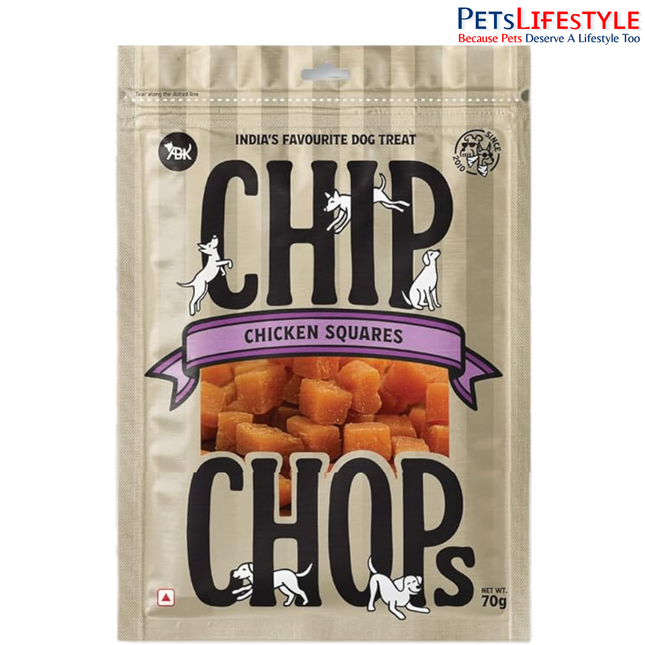 Chip Chops Chicken Squares Dog Treats 70gm