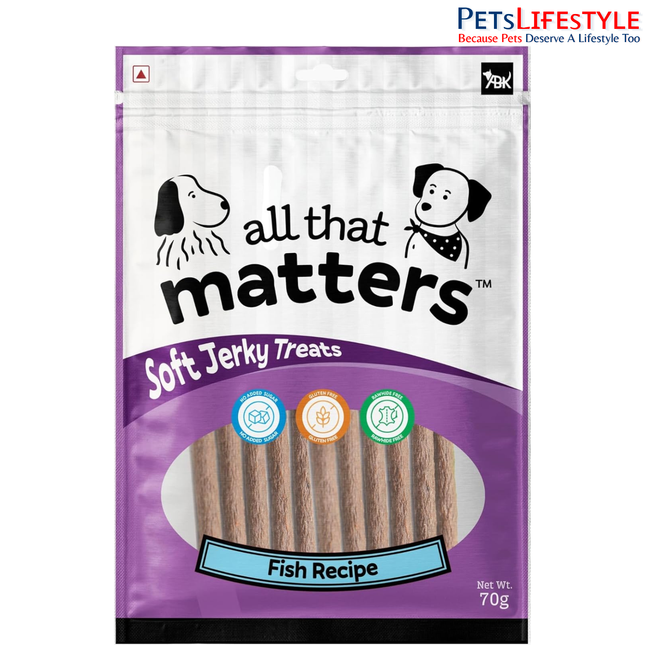 all that matters Fish Recipe Dog Treats – High Protein Soft Dog Treats | Easy-to-Digest Fish Training Snacks for Puppies & Adult Dogs – Healthy Reward Treats, 70g