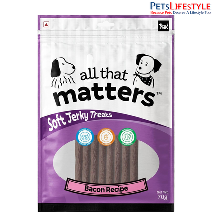 all that matters Bacon Recipe Dog Treats – High Protein Soft Dog Treats | Easy-to-Digest Bacon Training Snacks for Puppies & Adult Dogs – Healthy Reward Treats, 70g