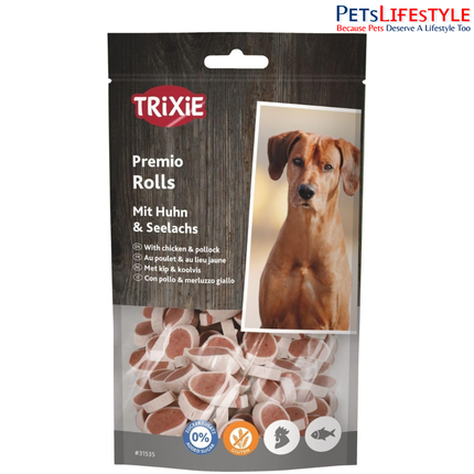 Trixie Premio Fish & Chicken Rolls Dog Treats 75gm