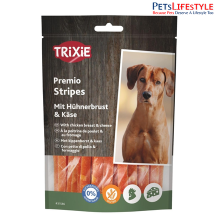 Trixie Premio Cheese Chicken Stripes Dog Treats 100gm