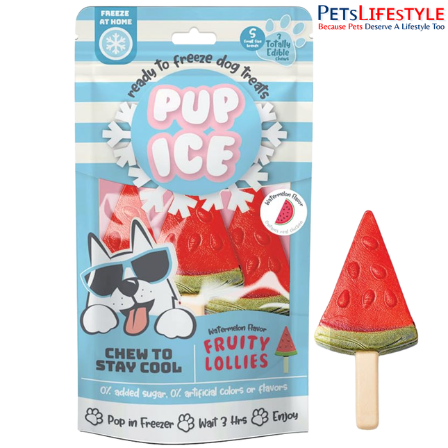Pup Ice Ready to Freeze Fruity Lollies Dog Treats – Watermelon Flavour (90g)