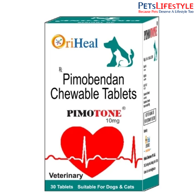 OriHeal Pimotone Tablets 10mg for Dogs & Cats – Pimobendan Cardiac Support Tablets for CHF, DCM & Mitral Valve Disease