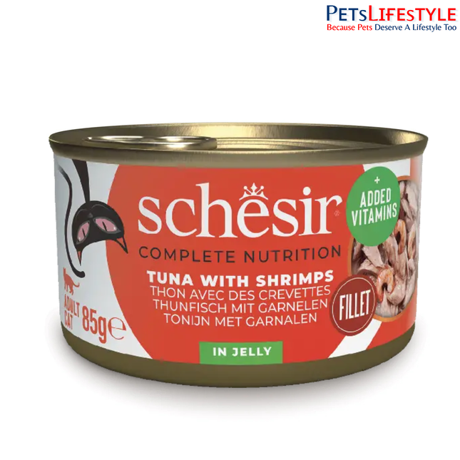 Schesir Cat Can Tuna with Shrimps In Jelly 85g