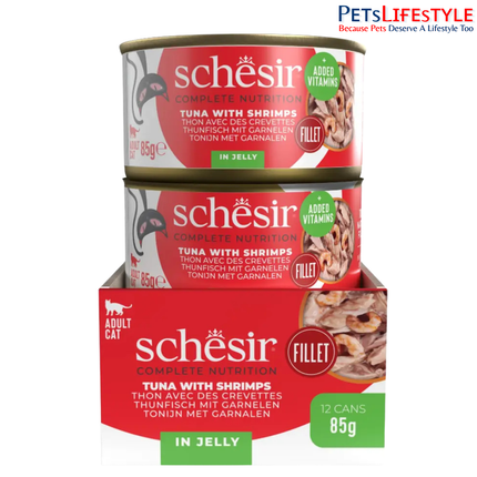 Schesir Cat Can Tuna with Shrimps In Jelly 85g