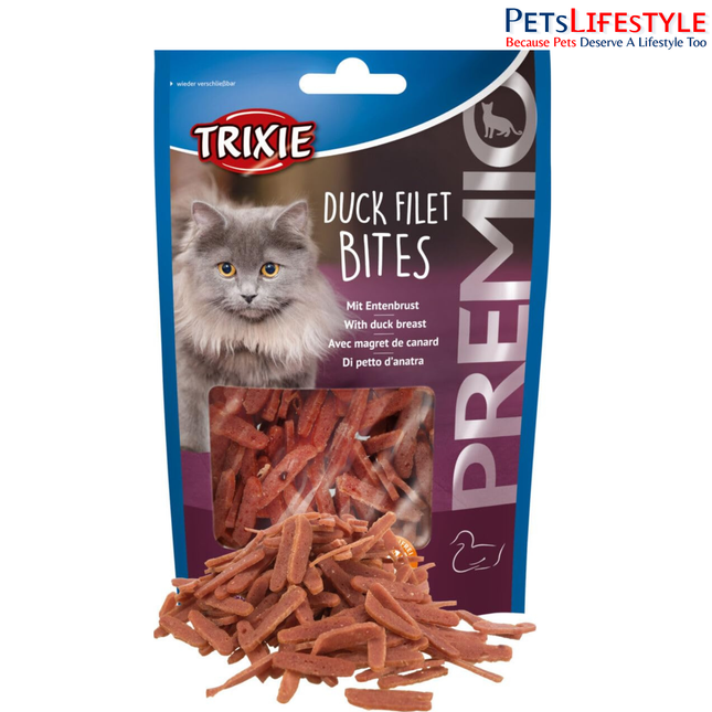 Trixie Premio Duck Filet Bites Cat Treats – Healthy Training & Reward Snacks for Cats