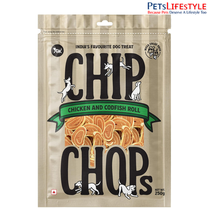 Chip Chops Chicken Codfish Rolls Dog Treats, High Protein Dog Snacks, Healthy Training Treats for Dogs, Easily Digestible, Suitable for All Breeds Puppies & Adult Dogs