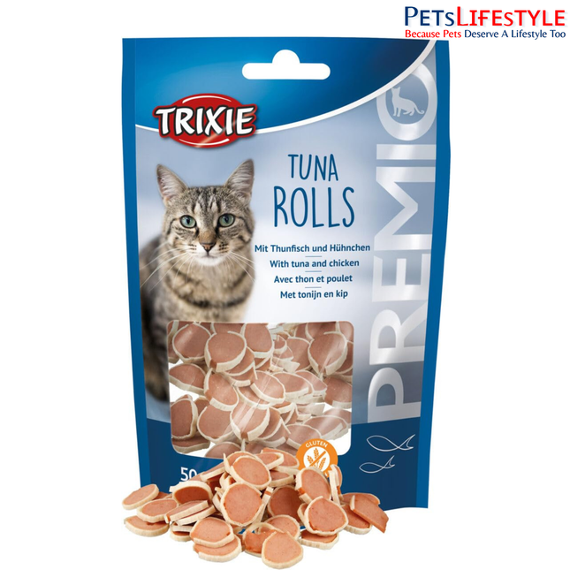 TRIXIE Premio Tuna Rolls Cat Treats – Protein Rich Training & Reward Snacks for Cats