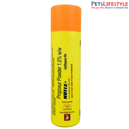 Petcare Notix (Propoxur) Tick and Flea Control Powder for Dogs & Cats (100g)
