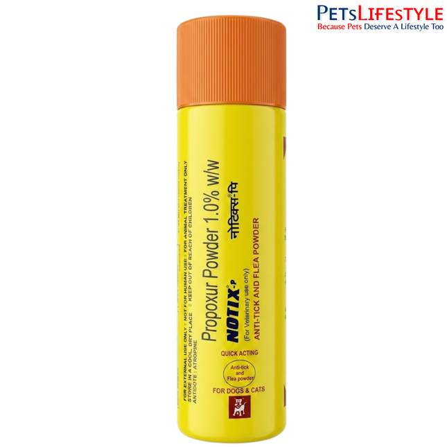 Petcare Notix (Propoxur) Tick and Flea Control Powder for Dogs & Cats (100g)
