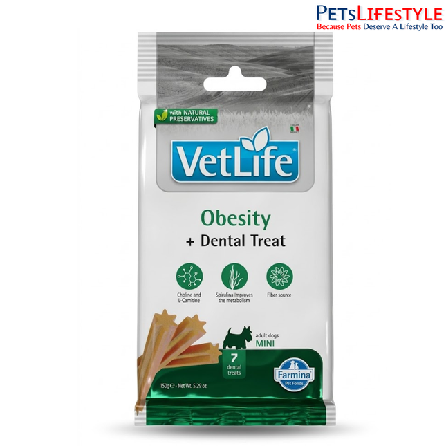 Farmina Vet Life Obesity Dental Treat for Mini Adult Dogs 60g
