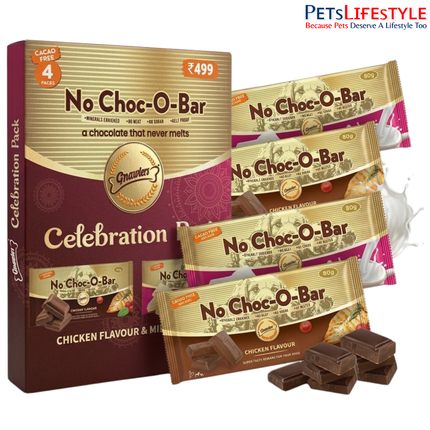 Gnawlers Celebrations Premium Selections No Choco-O-Bar That Never Melts for Dogs Gift Pack, 320g (4 x 80g)