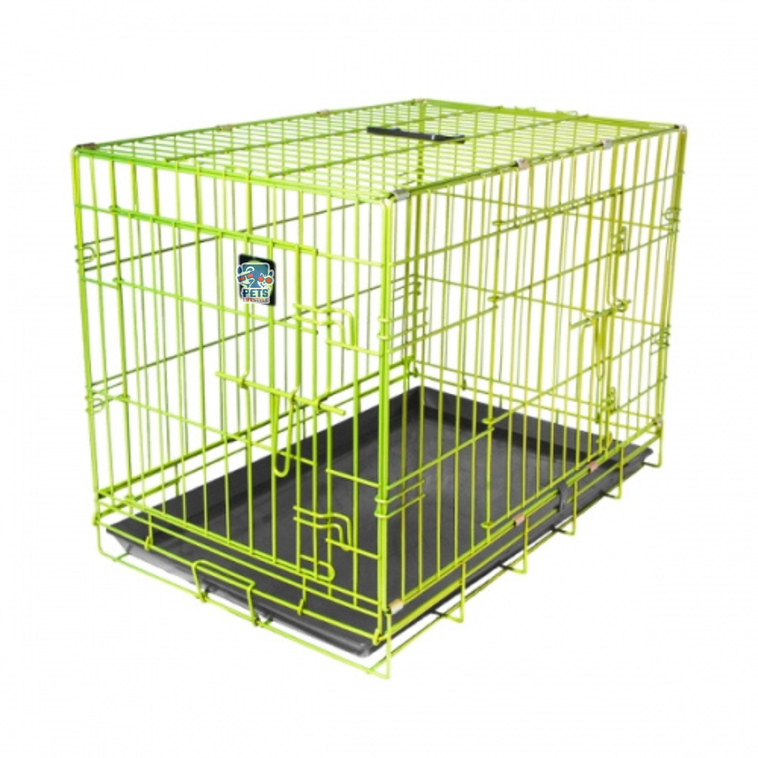 Dog Cage 24 Carrier For Dog And Cat Green Color - Main Image
