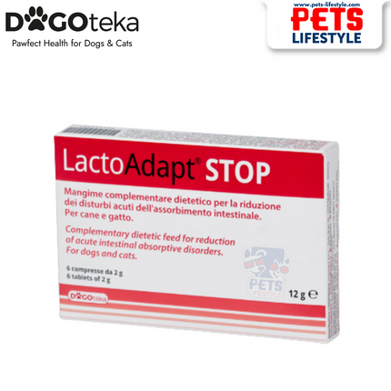 LactoAdapt STOP– Acute Diarrhea Relief Supplement for Dogs & Cats (6 x 2g Tablets)