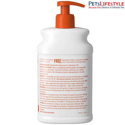 DOUXO S3 PYO chlorhexidine 3% Ophytrium shampoo label detail