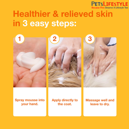 DOUXO S3 PYO mousse dispensed into hand for application