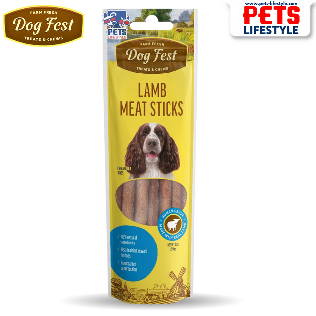 Dog Fest  Lamb Meat Sticks – Adult Dog Treats (45 g)