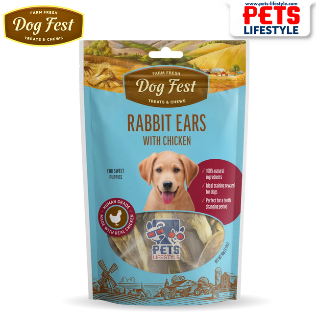 Dog Fest Rabbit Ears – Puppy Dog Treats (90 g)