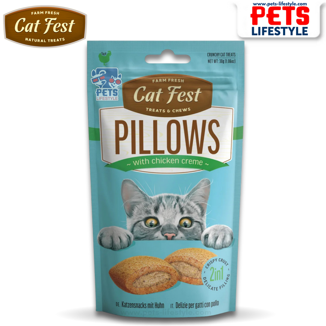 Cat Fest Pillows with Chicken Creme - Cat Treats (30 g)