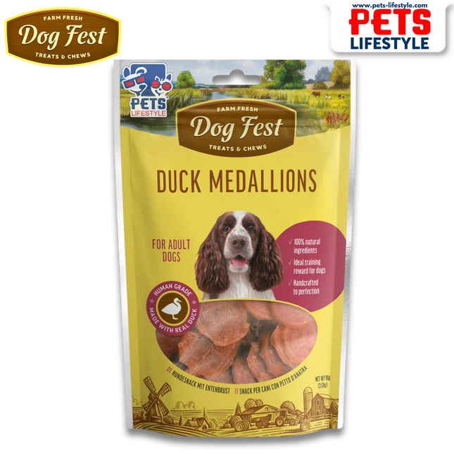 Dog Fest  Duck Medallions – Adult Dog Treats (90 g)