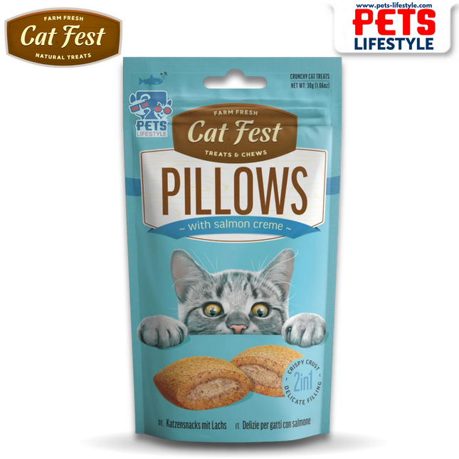 Cat Fest Pillows with Salmon Creme - Cat Treats (30 g)