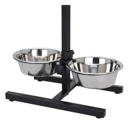 Double Bowl With Iron Stand For Dogs Small