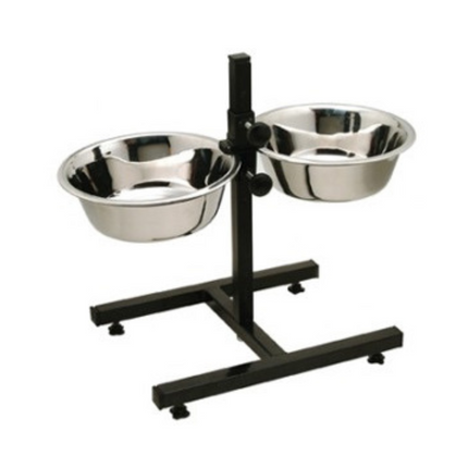 Pets Lifestyle Double Bowl With Iron Stand For Dogs Large