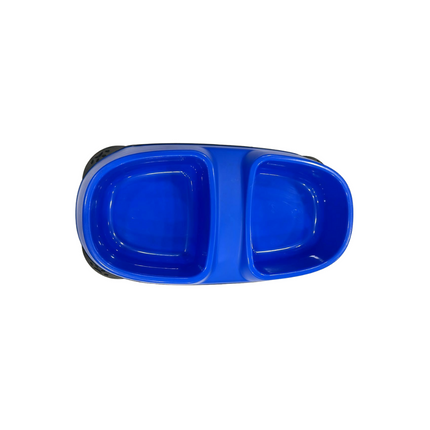Dog Bowls Double Water and Food Bowls with Non-Slip Resin Station Blue Color Small