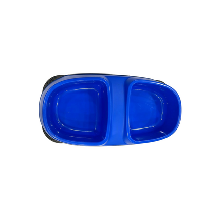 Dog Bowls Double Water and Food Bowls with Non-Slip Resin Station Blue Color Large