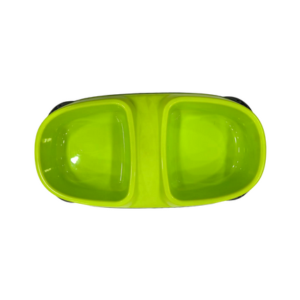 Dog Bowls Double Water and Food Bowls with Non-Slip Resin Station Green Color Large