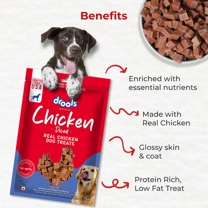 Drools Chicken Diced Dog Treats 70g