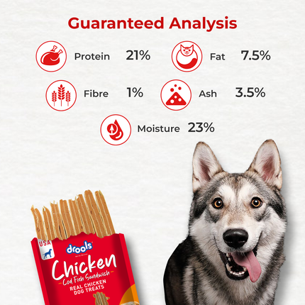 Drools Cod Fish Sandwich Dog Treats 70g